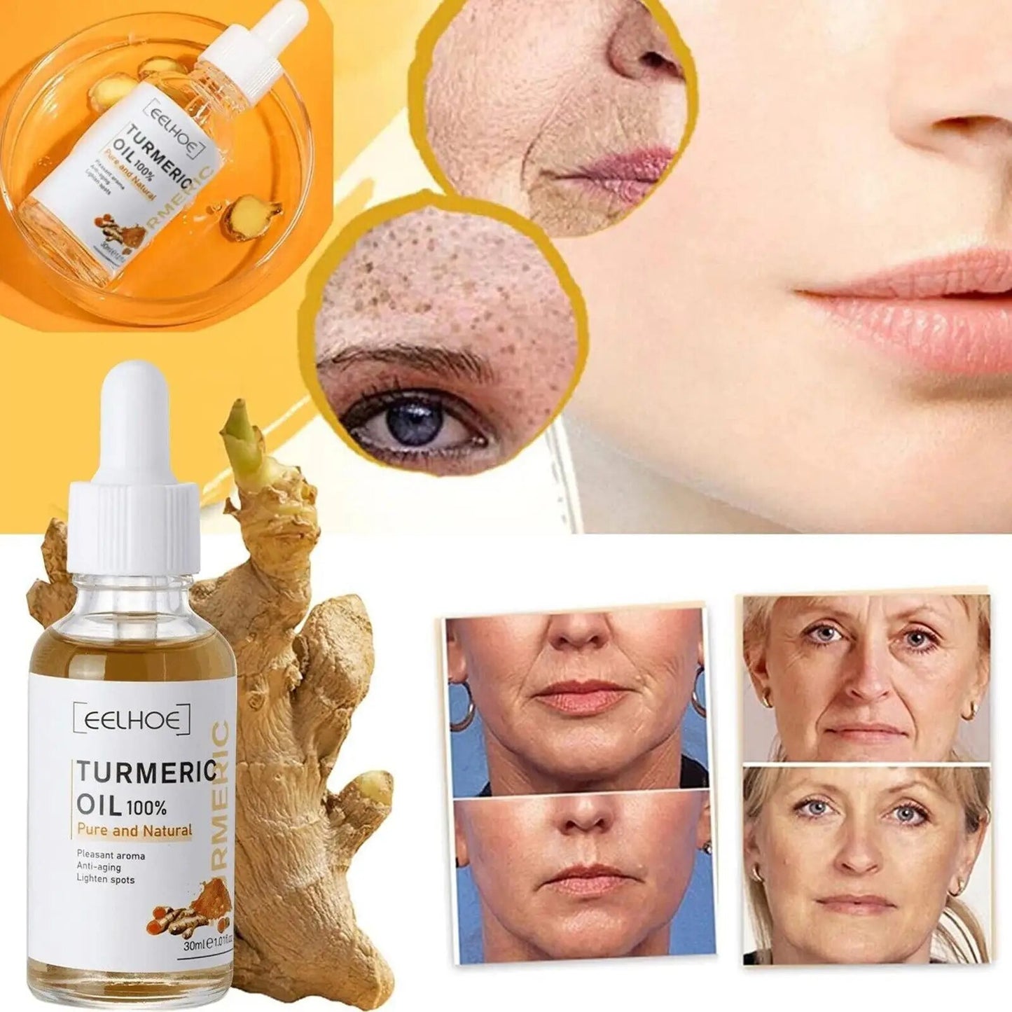 10pcs Turmeric serum Lightening Skin Dark Patches Acne Bright Skin